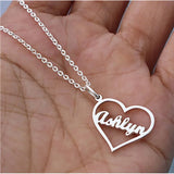 Stainless Steel Love Heart Name Pendant Necklace Personalized for Women