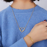 Stainless Steel Name Necklaces Personalized Love Heart Necklace For Women