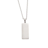 Stainless Steel Name Plate Necklace Engrave Metal Bar Pendant