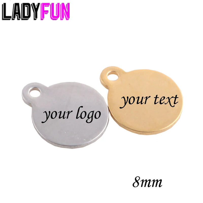 Stainless Steel Engraved Name Tag Plating Logo Cut Name Charm