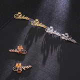 Stainless Steel Crown Name Stud Earrings