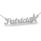 Stainless Steel Custom Name Stars Necklace - Personalized Nameplate Necklace