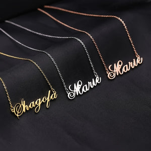 Stainless Steel Choker Necklace Personalized Nameplate Jewelry for Women