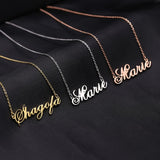 Stainless Steel Choker Necklace Personalized Nameplate Jewelry for Women