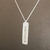 Custom Coordinate Stainless Steel Bar Necklace