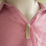 Custom Coordinate Stainless Steel Bar Necklace