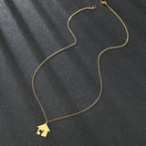 Stainless Steel Little House Pendant Choker Necklace for Women