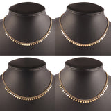 Heart Tassel Clavicle Chain Choker Necklace Zircon Pearl Pendant Jewelry