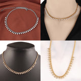 Heart Tassel Clavicle Chain Choker Necklace Zircon Pearl Pendant Jewelry