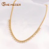 Heart Tassel Clavicle Chain Choker Necklace Zircon Pearl Pendant Jewelry
