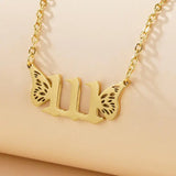 Stainless Steel Necklace Lucky Hot Wings Angel Number Non Tarnish Butterfly