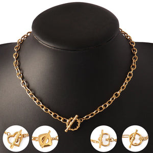 Minimalist Stainless Steel Choker Necklace for Women Vintage Jewelry