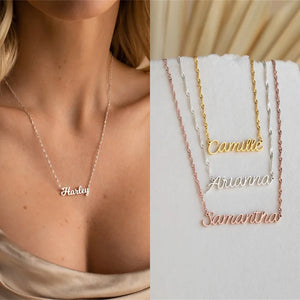 Custom Handwritten Name Necklace Water Wave Chain Jewelry