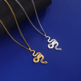 Vintage Ouroboros Serpent Pendant Gothic Chain Necklace