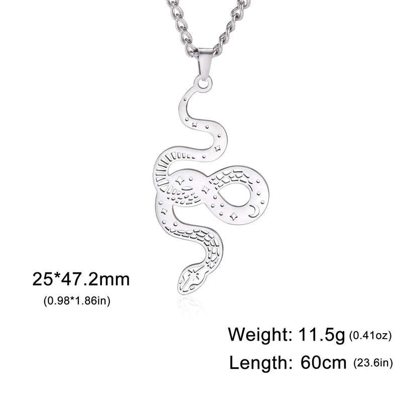Vintage Ouroboros Serpent Pendant Gothic Chain Necklace