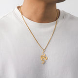 Vintage Ouroboros Serpent Pendant Gothic Chain Necklace