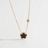 Sunflower Mother of Pearl Charm Necklace and Earring Set