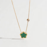 Sunflower Mother of Pearl Charm Necklace and Earring Set
