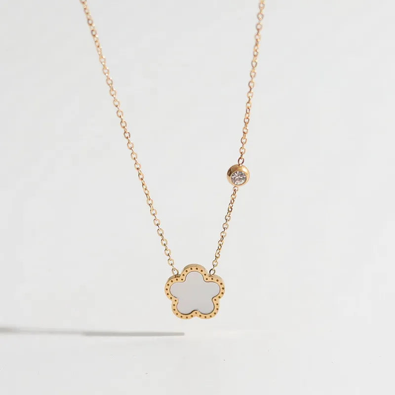 Sunflower Mother of Pearl Charm Necklace and Earring Set