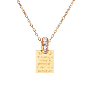 Love Text Charm Necklace with Crystal Ladies' Teperament Choker Necklace