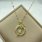 Stainless Steel Heart Butterfly Pendant Necklace for Women