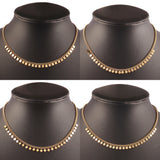 Circle Zircon Pendant Necklace Stainless Steel Choker Chain Jewelry