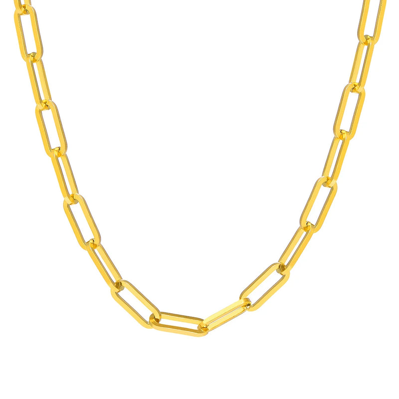 Women's Stainless Steel Paperclip Chain Necklace