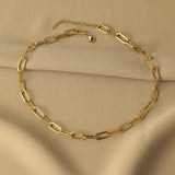 Women's Stainless Steel Paperclip Chain Necklace