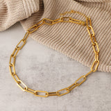 Women's Stainless Steel Paperclip Chain Necklace
