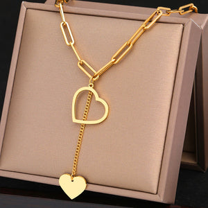 Stainless Steel Necklaces Sweetheart Pendant Chains Choker Necklace
