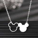Anime Cartoon Two Mouse Pendants Choker Stainless Steel Necklace