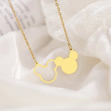 Anime Cartoon Two Mouse Pendants Choker Stainless Steel Necklace