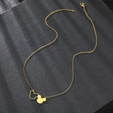 Anime Cartoon Two Mouse Pendants Choker Stainless Steel Necklace