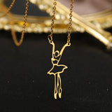 Stainless Steel Ballerina Heart Unicorn Pendant Necklace