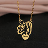 Stainless Steel Ballerina Heart Unicorn Pendant Necklace