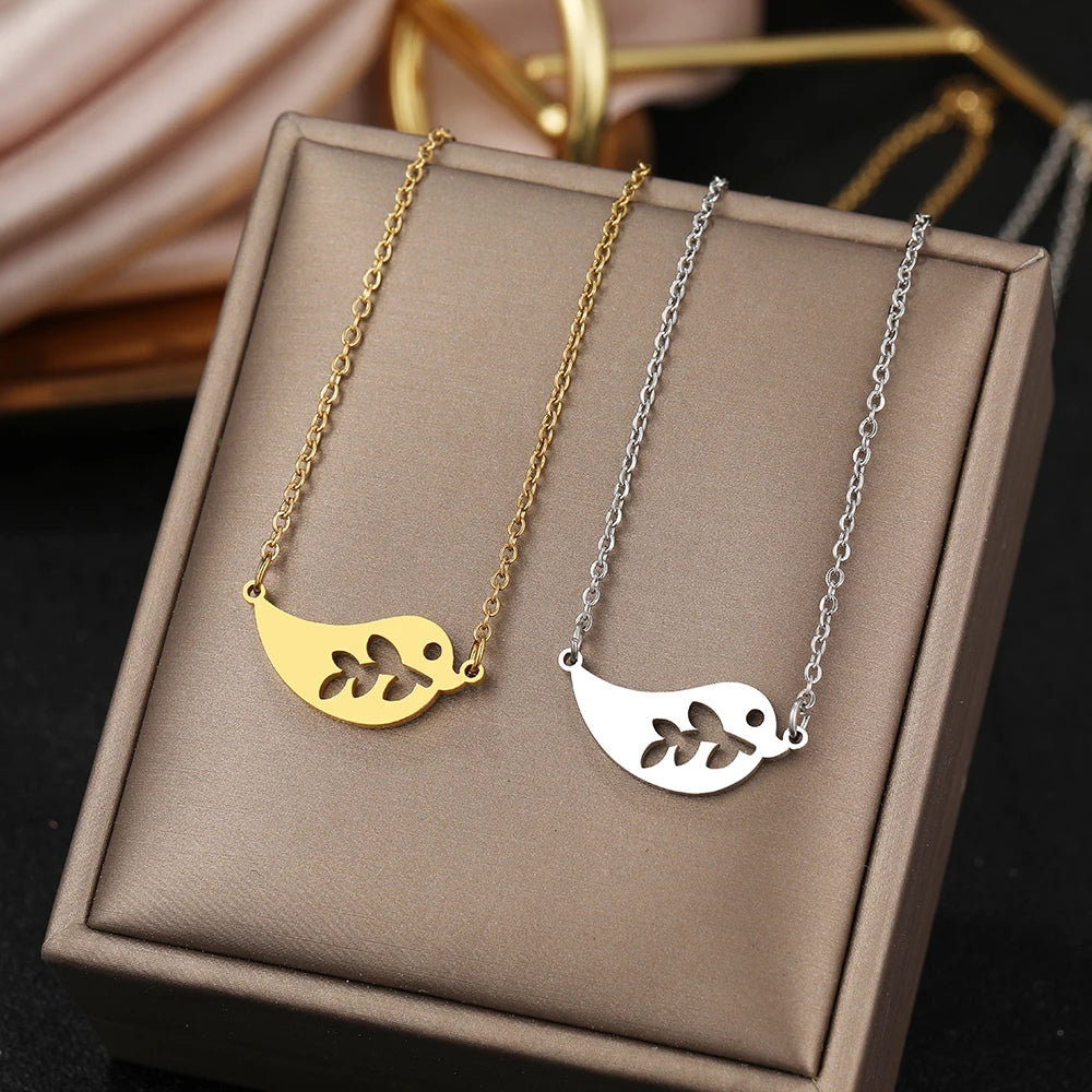 Bird Hollow Branch Choker Chain Necklace For Women