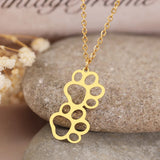 Cartoon Dog Paw Pendant Stainless Steel Necklace