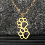 Cartoon Dog Paw Pendant Stainless Steel Necklace