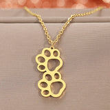 Cartoon Dog Paw Pendant Stainless Steel Necklace
