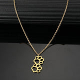 Cartoon Dog Paw Pendant Stainless Steel Necklace