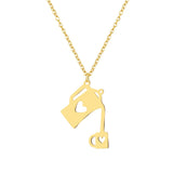 Cartoon Water Bottle Pendant Stainless Steel Necklace for Women