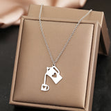 Cartoon Water Bottle Pendant Stainless Steel Necklace for Women