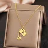 Cartoon Water Bottle Pendant Stainless Steel Necklace for Women