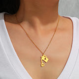 Cartoon Water Bottle Pendant Stainless Steel Necklace for Women