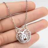 Stainless Steel Lion King Pendant Necklace Men's Chain Choker