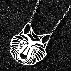Stainless Steel Lion King Pendant Necklace Men's Chain Choker