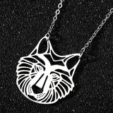 Stainless Steel Lion King Pendant Necklace Men's Chain Choker