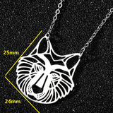 Stainless Steel Lion King Pendant Necklace Men's Chain Choker