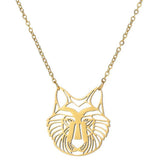 Stainless Steel Lion King Pendant Necklace Men's Chain Choker
