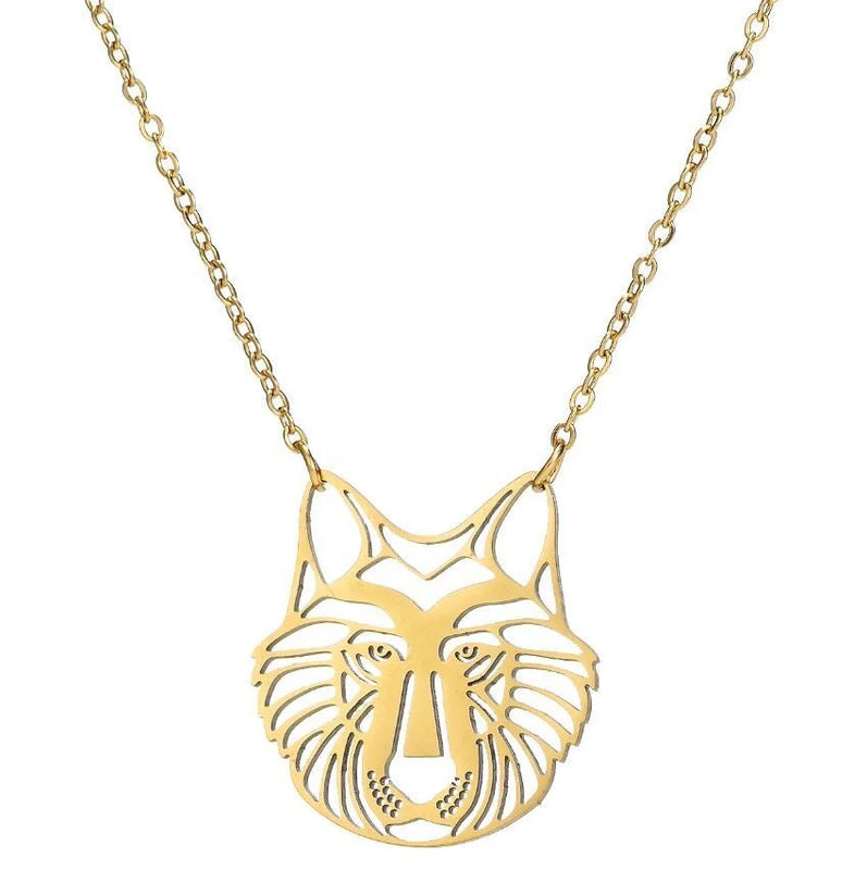 Stainless Steel Lion King Pendant Necklace Men's Chain Choker
